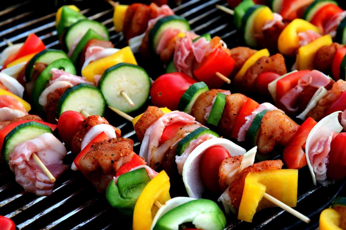 Grillspyd med bacon og kylling